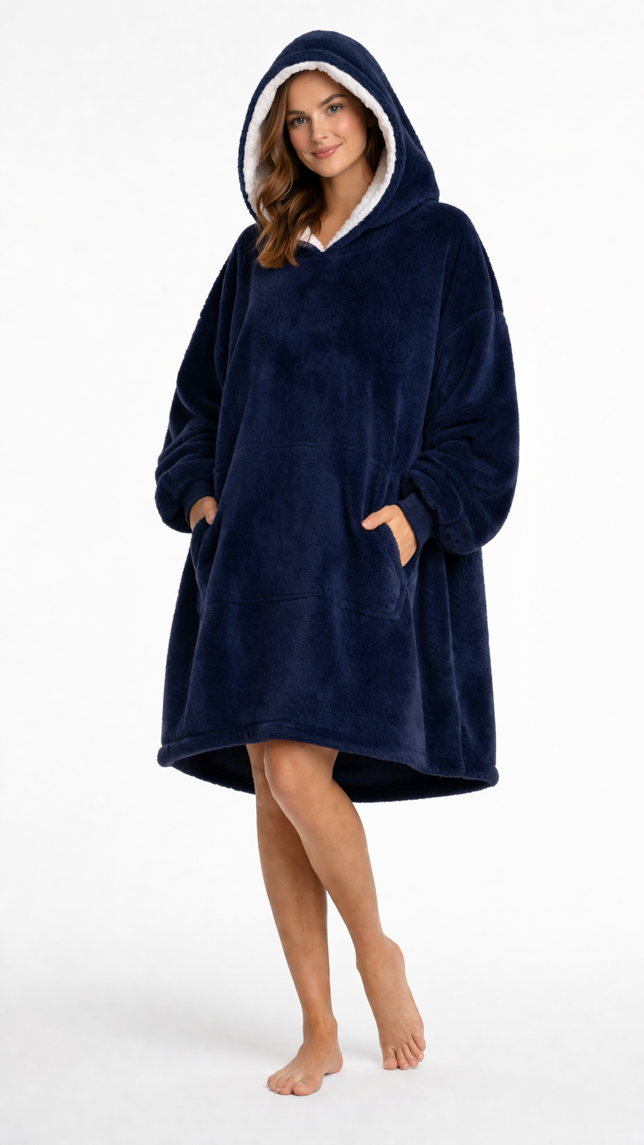 Poncho Hoodie Plush Oversize