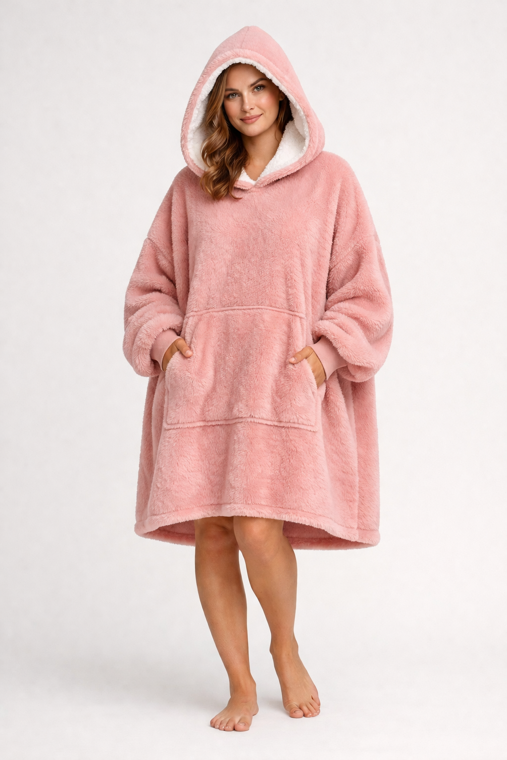 Poncho Hoodie Plush Oversize