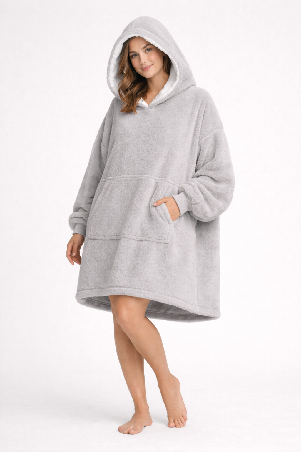 Poncho Hoodie Plush Oversize