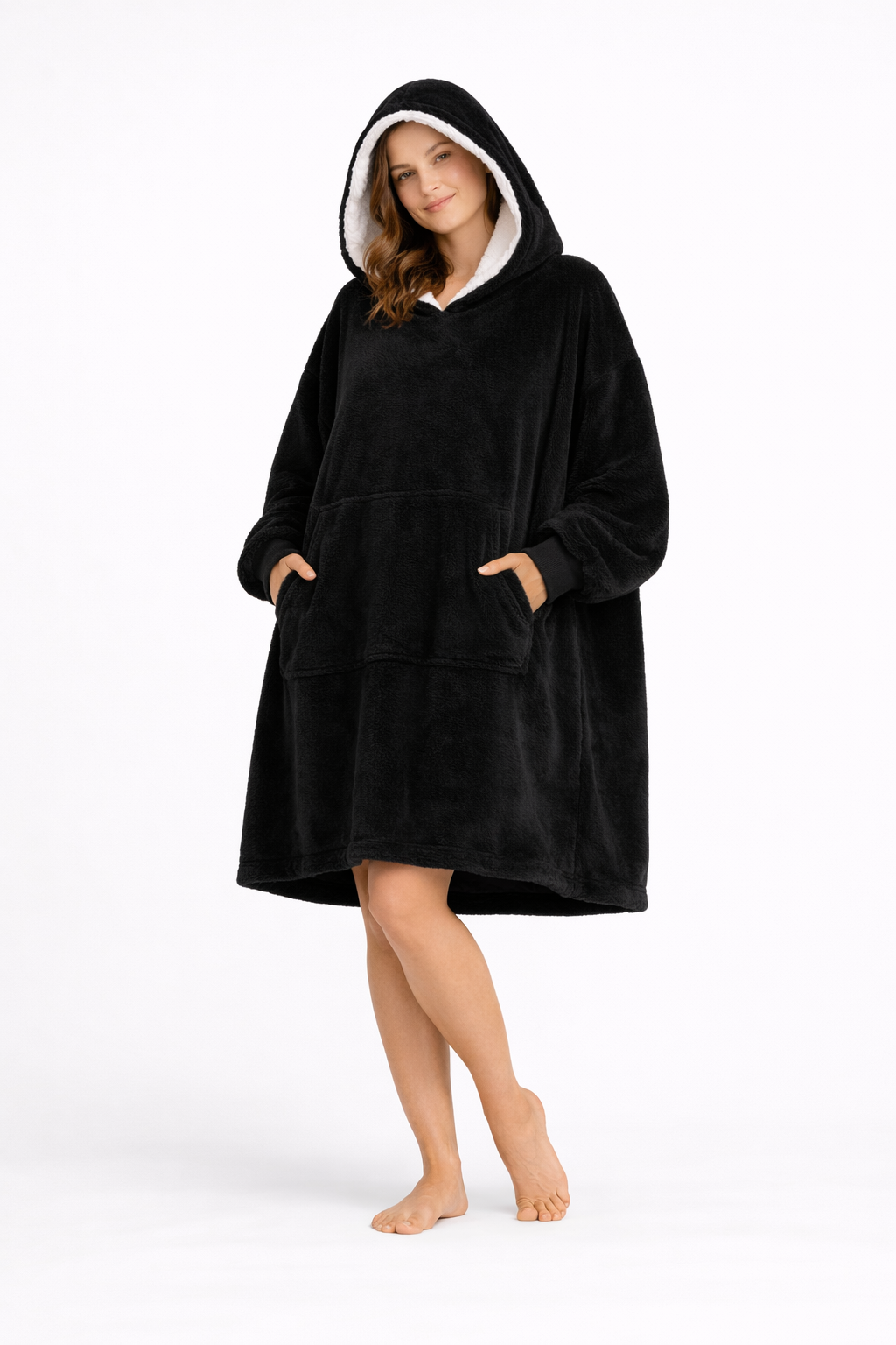 Poncho Hoodie Plush Oversize
