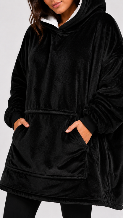 Poncho Hoodie Plush Oversize