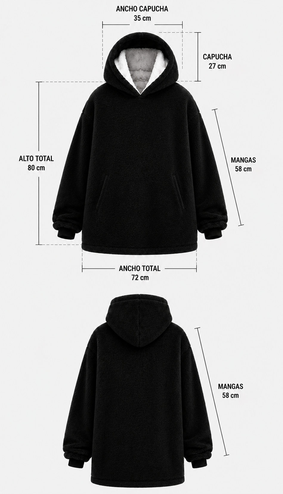 Poncho Hoodie Plush Oversize