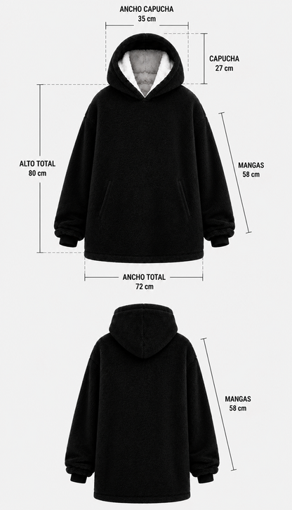 Poncho Hoodie Plush Oversize