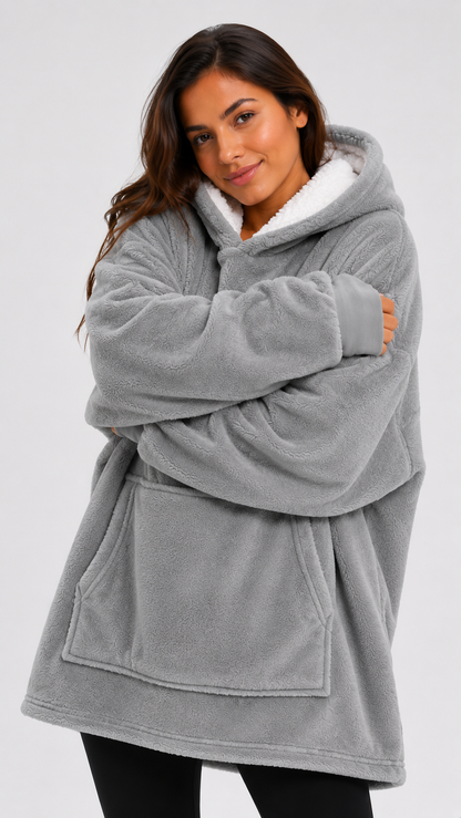 Poncho Hoodie Plush Oversize