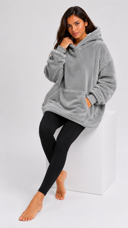 Poncho Hoodie Plush Oversize