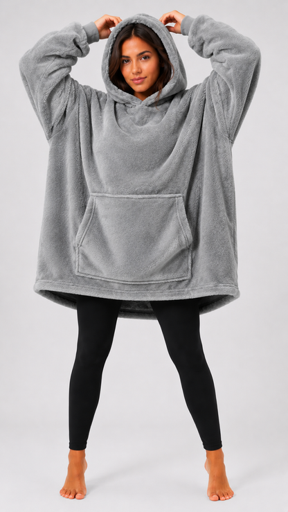 Poncho Hoodie Plush Oversize