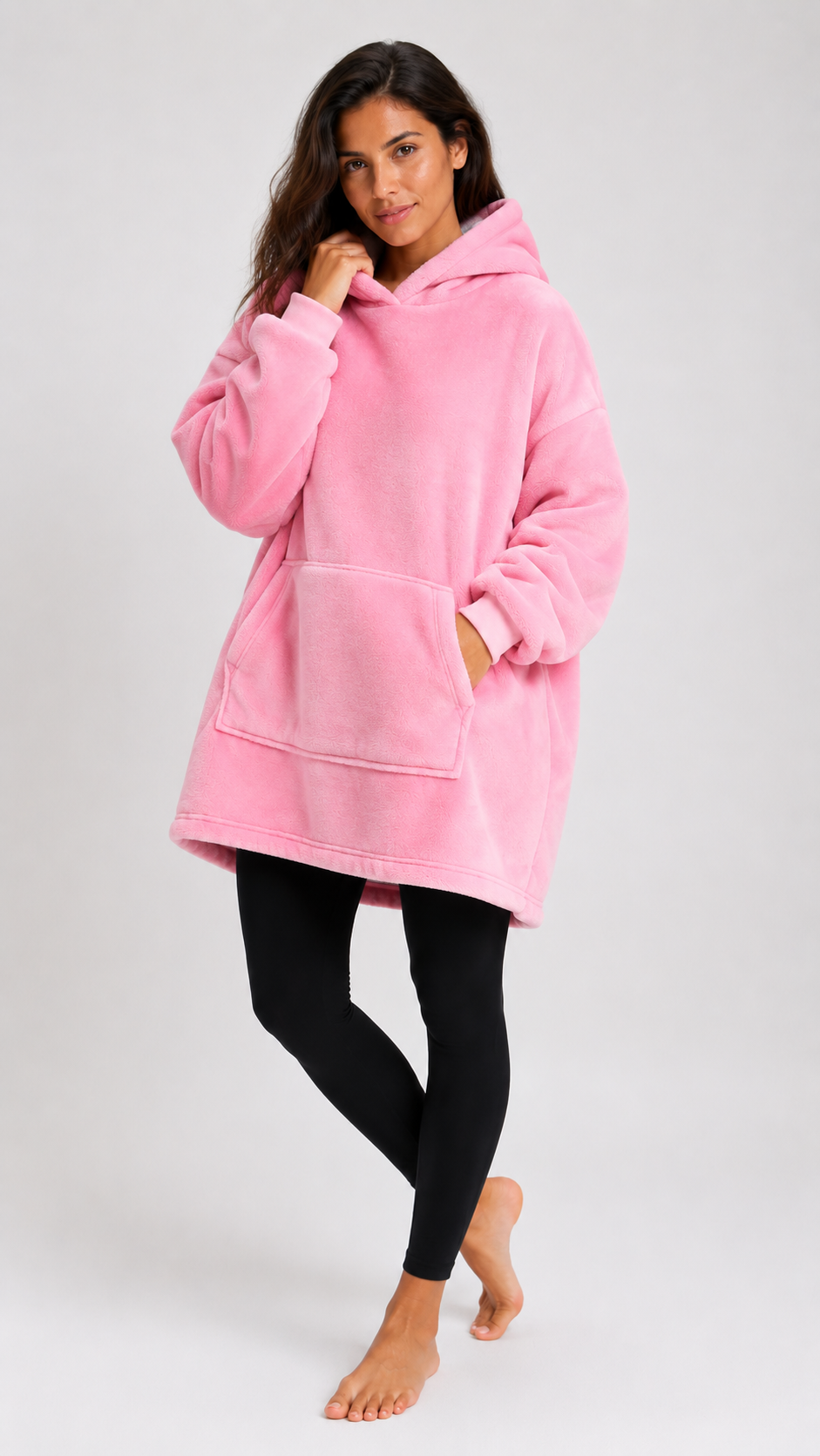 Poncho Hoodie Plush Oversize