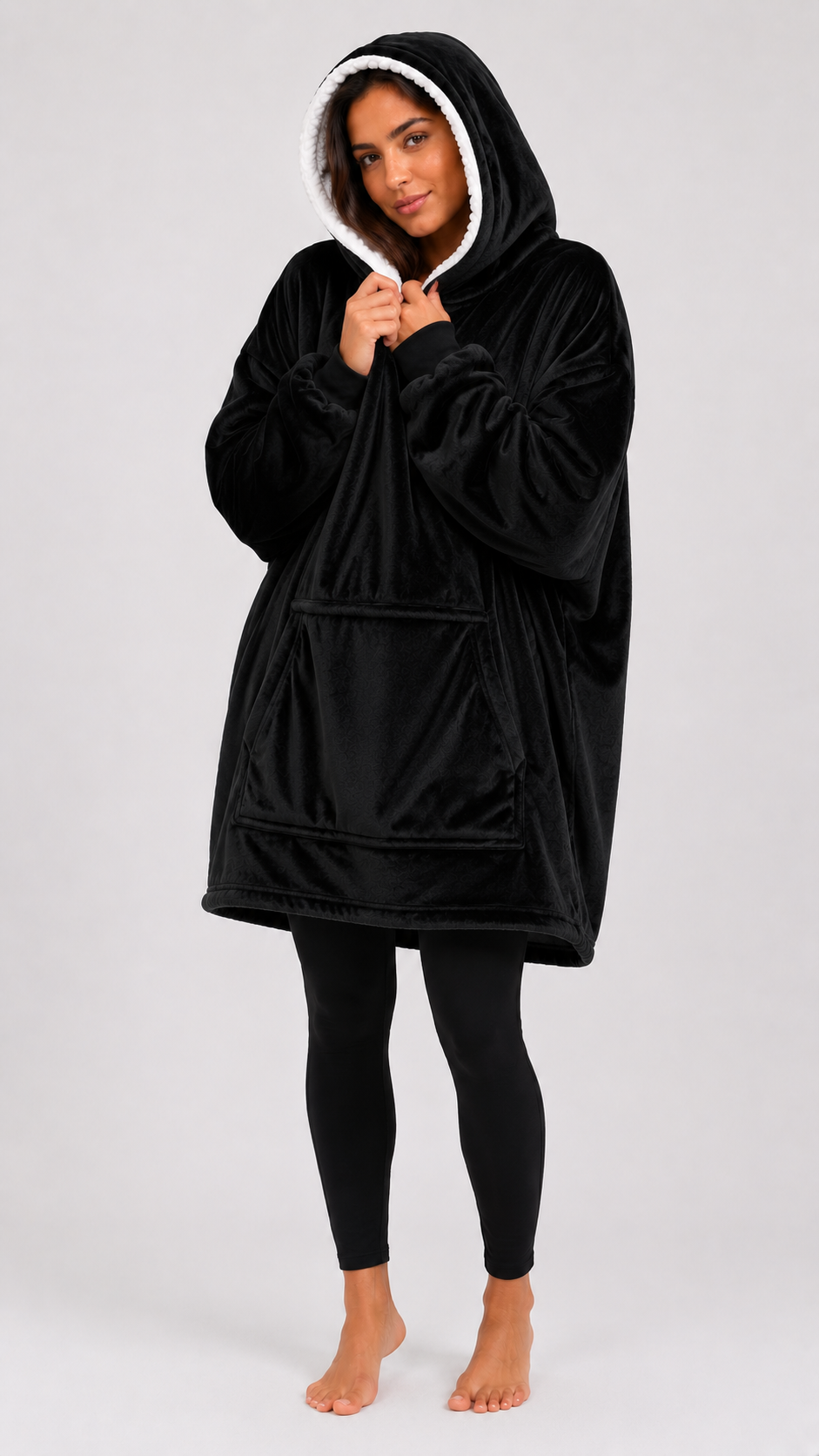 Poncho Hoodie Plush Oversize
