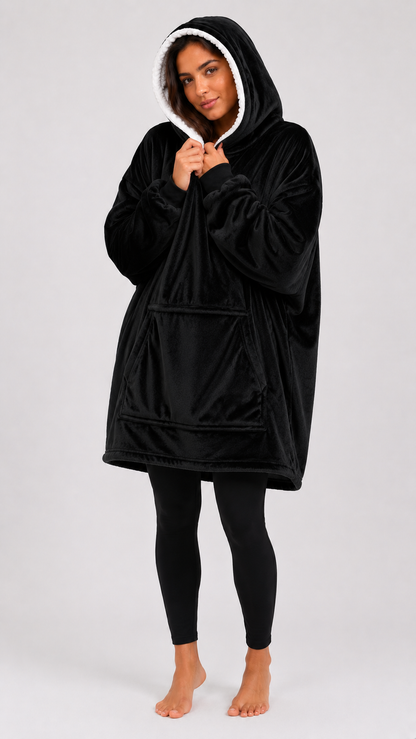 Poncho Hoodie Plush Oversize