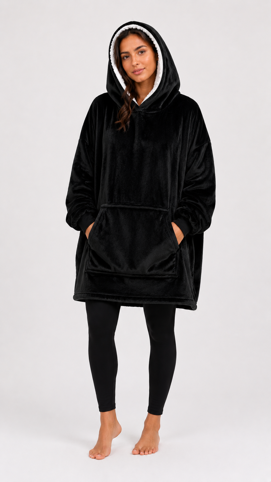 Poncho Hoodie Plush Oversize