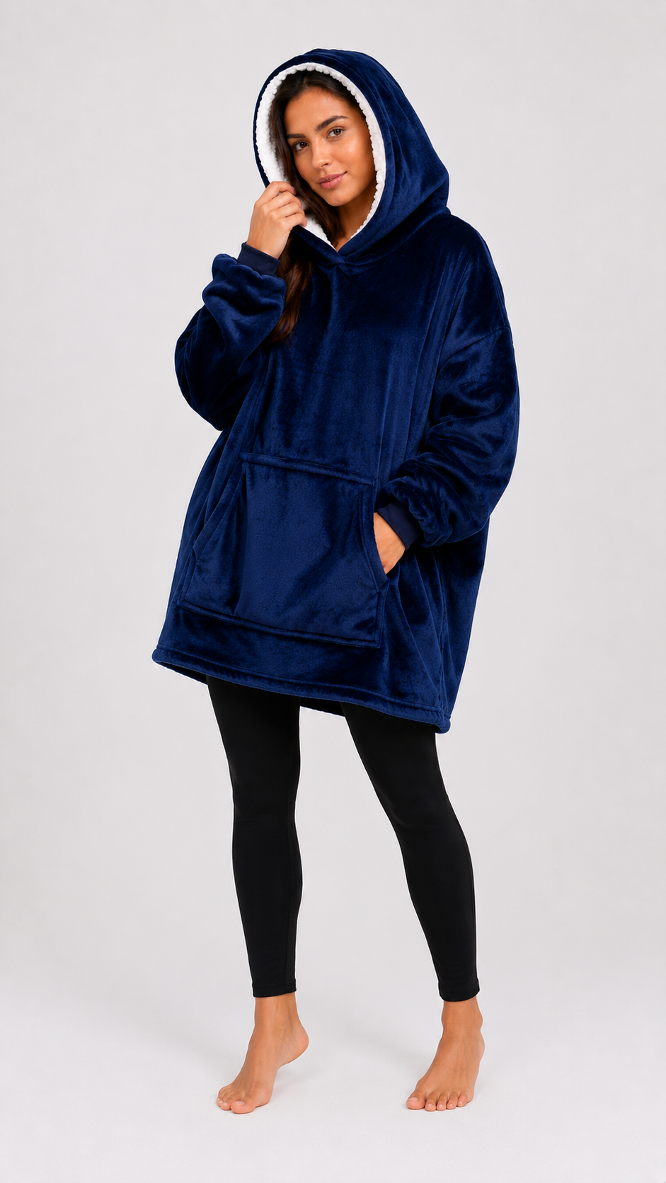 Poncho Hoodie Plush Oversize