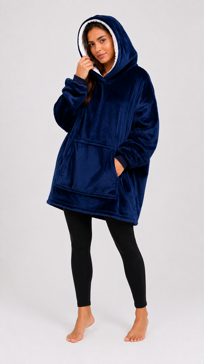 Poncho Hoodie Plush Oversize