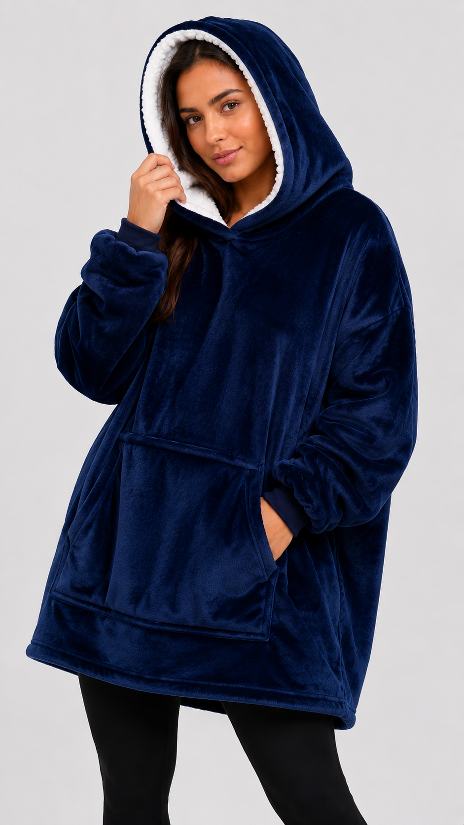 Poncho Hoodie Plush Oversize