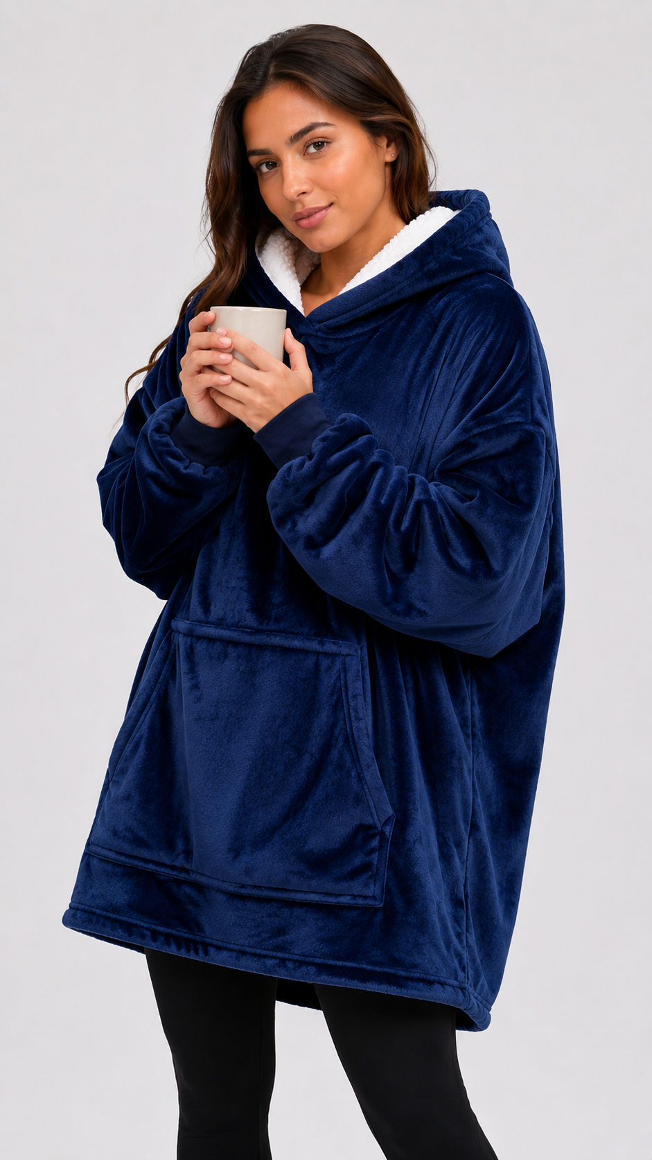Poncho Hoodie Plush Oversize