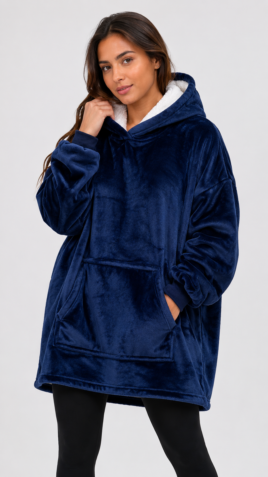 Poncho Hoodie Plush Oversize