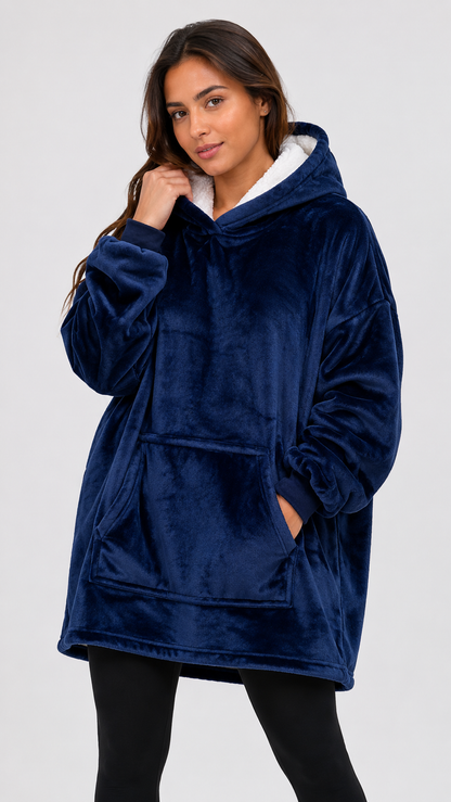 Poncho Hoodie Plush Oversize