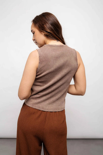 Top Eli Rib Marrón